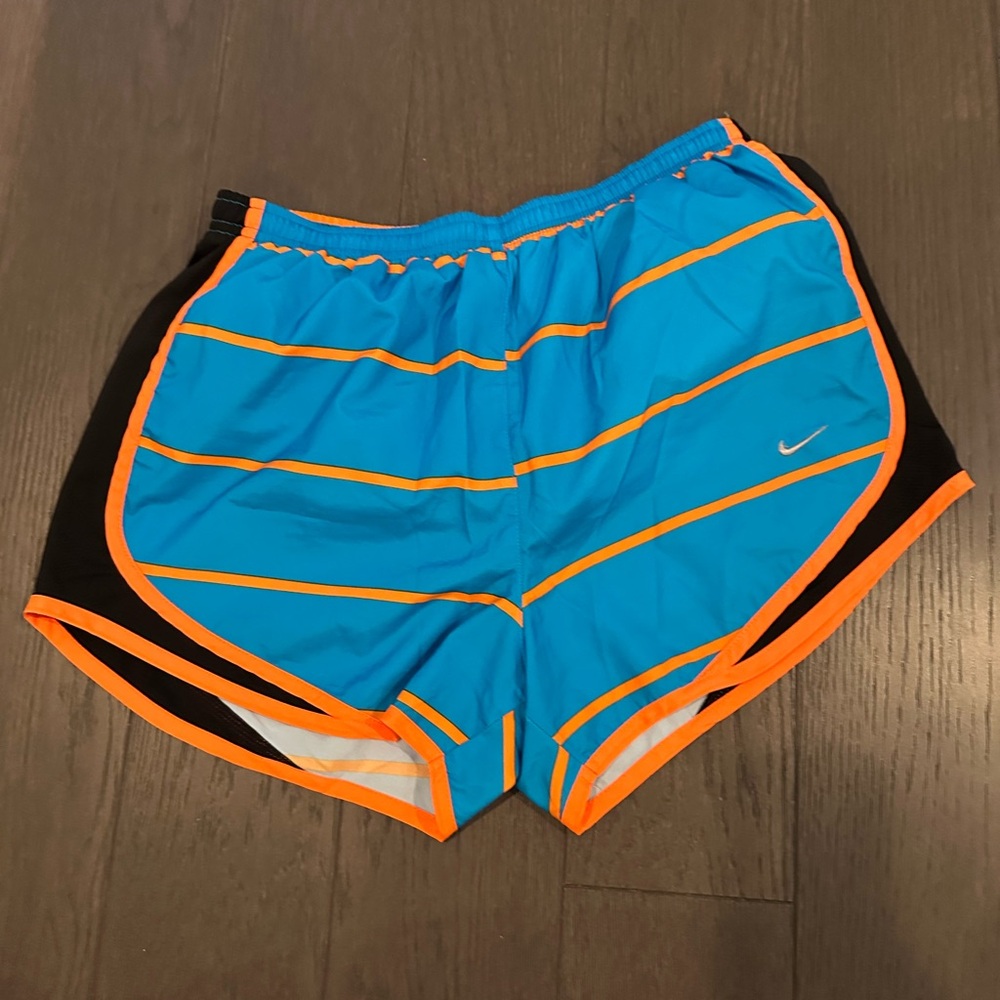 Nike Blue and Orange Running Shorts for Active Days